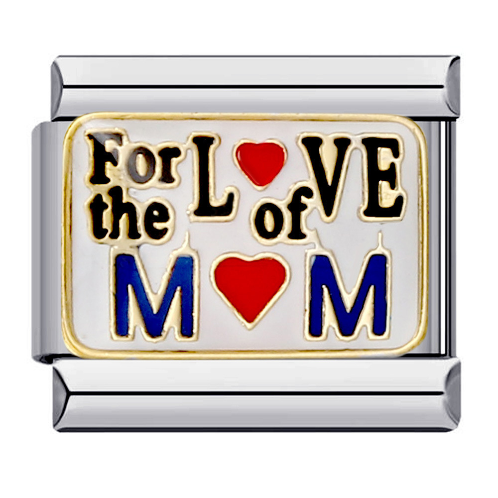 New Mother's Day Series Bracelet, Titanium Steel Gold-Plated Welded Pattern DIY Italian Modular Bracelet