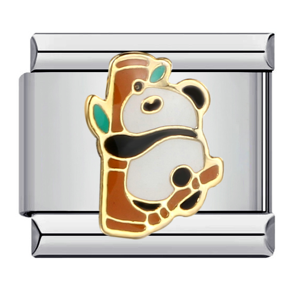 DIY Italian Charm Bracel Animal Cartoon Titanium Steel Gold-Plated Oil Drip Bracelet