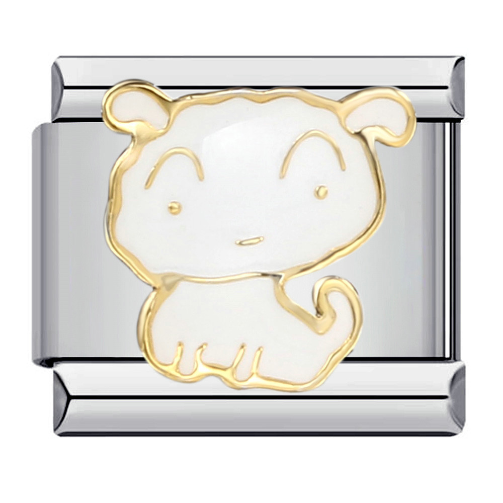 DIY Italian Charm Bracel Animal Cartoon Titanium Steel Gold-Plated Oil Drip Bracelet