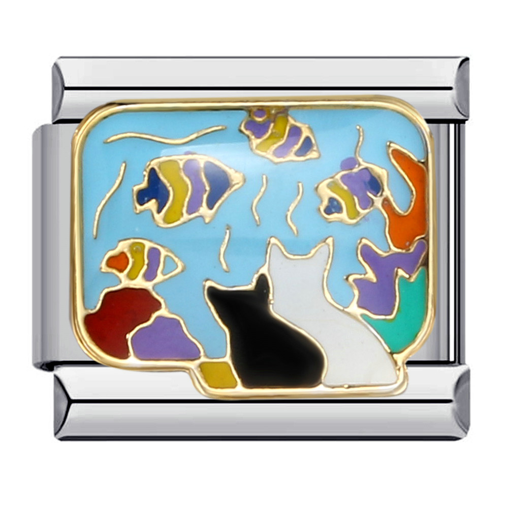 DIY Italian Charm Bracel Animal Cartoon Titanium Steel Gold-Plated Oil Drip Bracelet