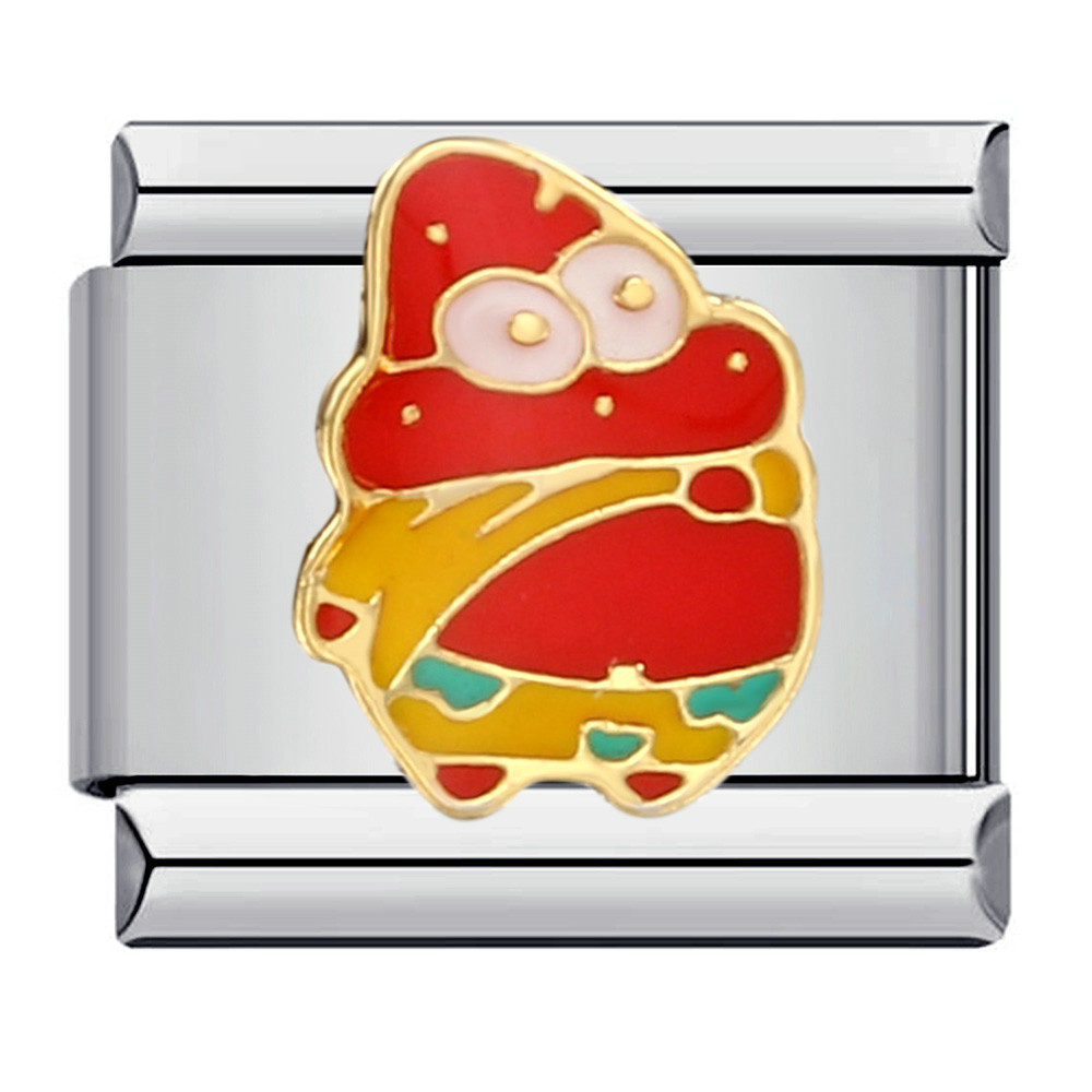 DIY Italian Charm Bracel Animal Cartoon Titanium Steel Gold-Plated Oil Drip Bracelet