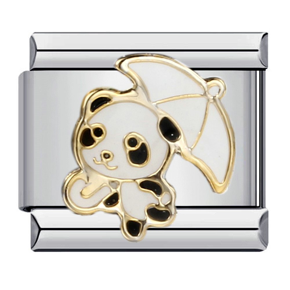 DIY Italian Charm Bracel Animal Cartoon Titanium Steel Gold-Plated Oil Drip Bracelet