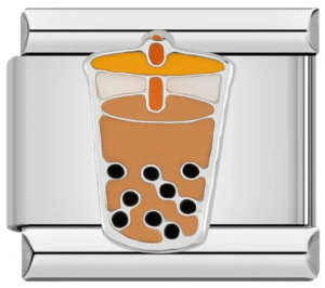 New beverage series Italian modular bracelet, titanium steel DIY welding cartoon pattern oil-dripping elastic bracelet