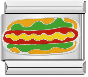 Delicious food Italian modular bracelet, new titanium steel welded dripping oil cartoon DIY splicing bracelet
