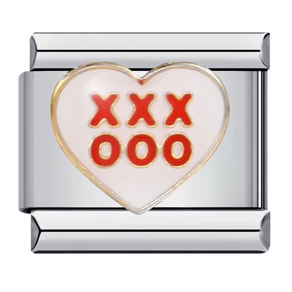 New Valentine's Day themed Italian modular bracelet, stainless steel welded oil-dripping cartoon DIY fashion bangle