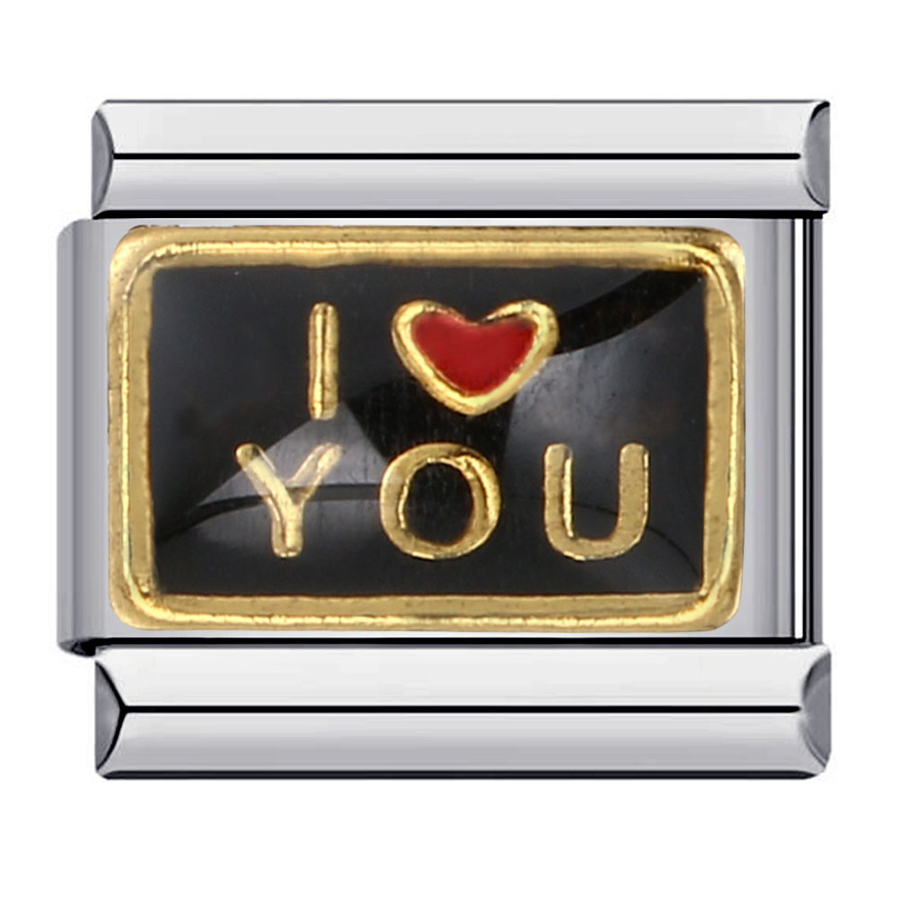 New Valentine's Day themed Italian modular bracelet, stainless steel welded oil-dripping cartoon DIY fashion bangle