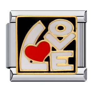 New Valentine's Day themed Italian modular bracelet, stainless steel welded oil-dripping cartoon DIY fashion bangle