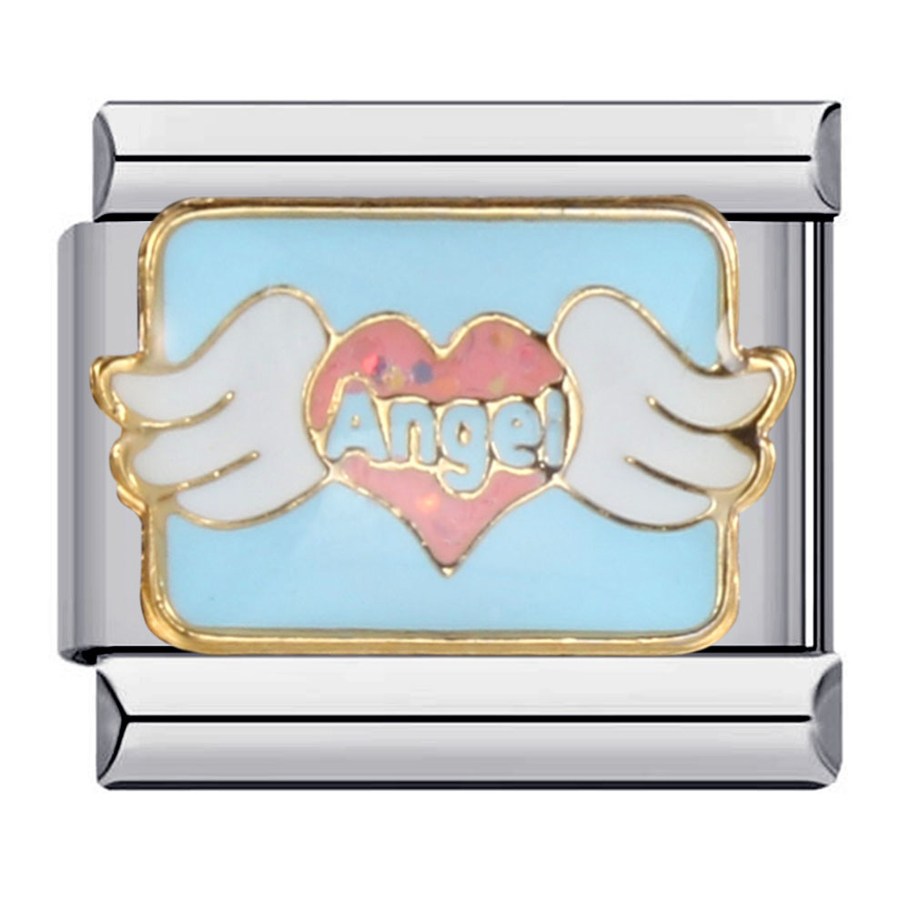 New Valentine's Day themed Italian modular bracelet, stainless steel welded oil-dripping cartoon DIY fashion bangle
