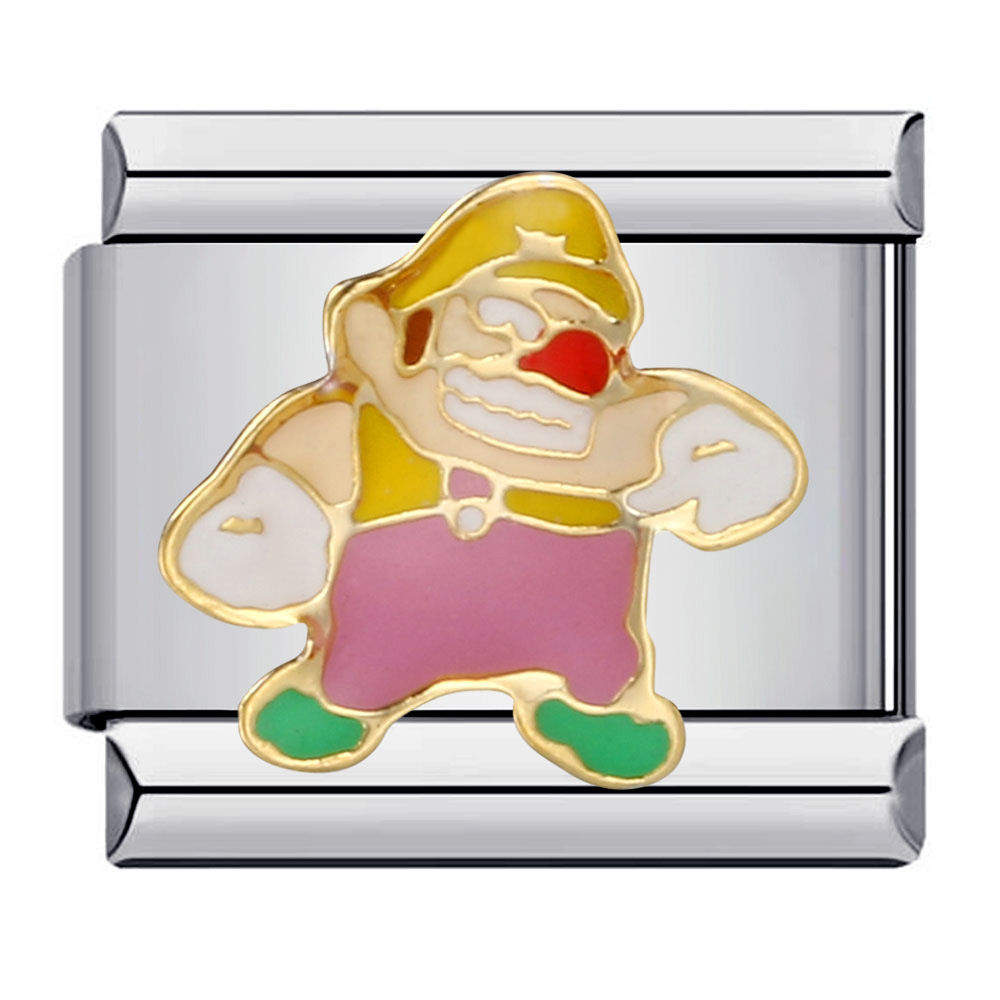 Classic cartoon character Italian modular bracelet, titanium steel gold-plated, oil-sprinkled, DIY welded pattern bangle.