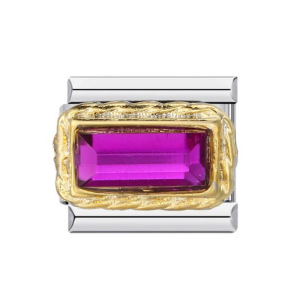 New Micro-Inlaid Colored Zircon Italian Modular Bracelet, Titanium Steel Gold Plated DIY Italian Charms