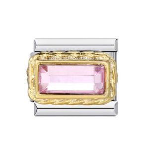New Micro-Inlaid Colored Zircon Italian Modular Bracelet, Titanium Steel Gold Plated DIY Italian Charms