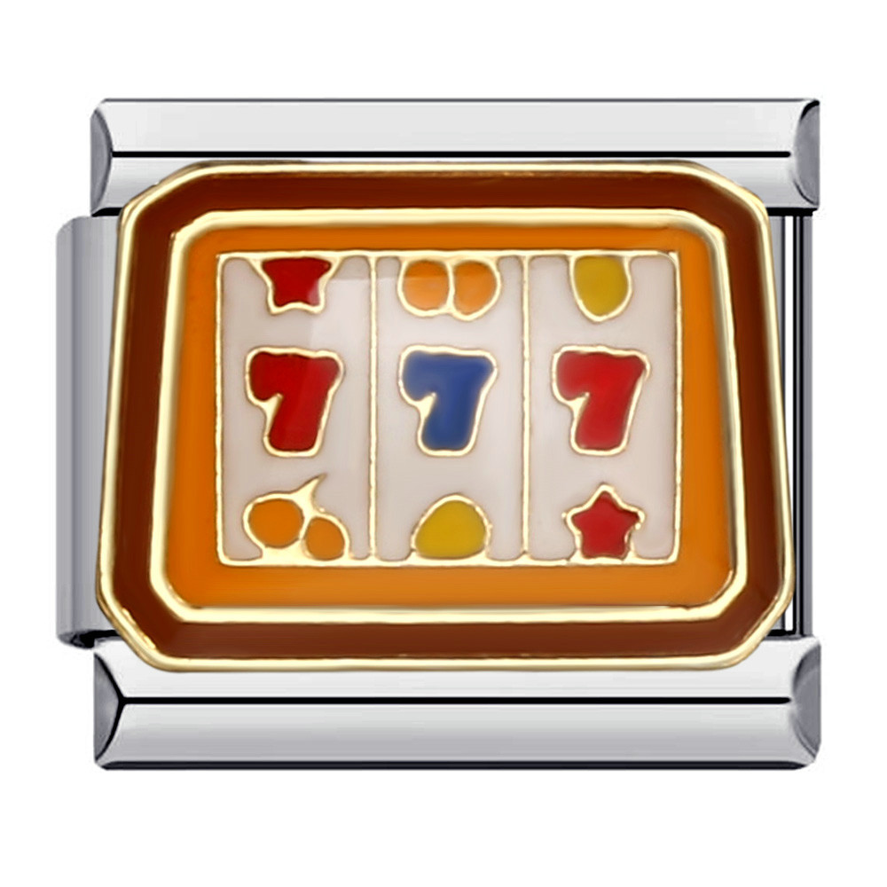 New stainless steel Italian modular bracelet for chess and card games, gold-plated, oil-sprinkled, personalized DIY welded bracelet wholesale.