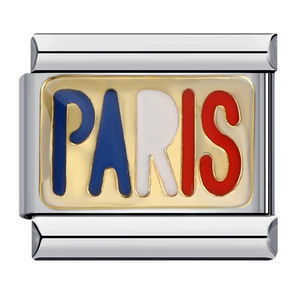 Flag-shaped titanium steel welded oil-dripping cartoon DIY Italian modular bracelet, European and American popular fashion elastic bangle