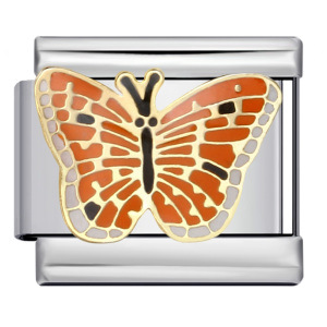 Colorful butterfly Italian modular bracelet, titanium steel welded pattern, dripping oil DIY bracelet, Italian charm