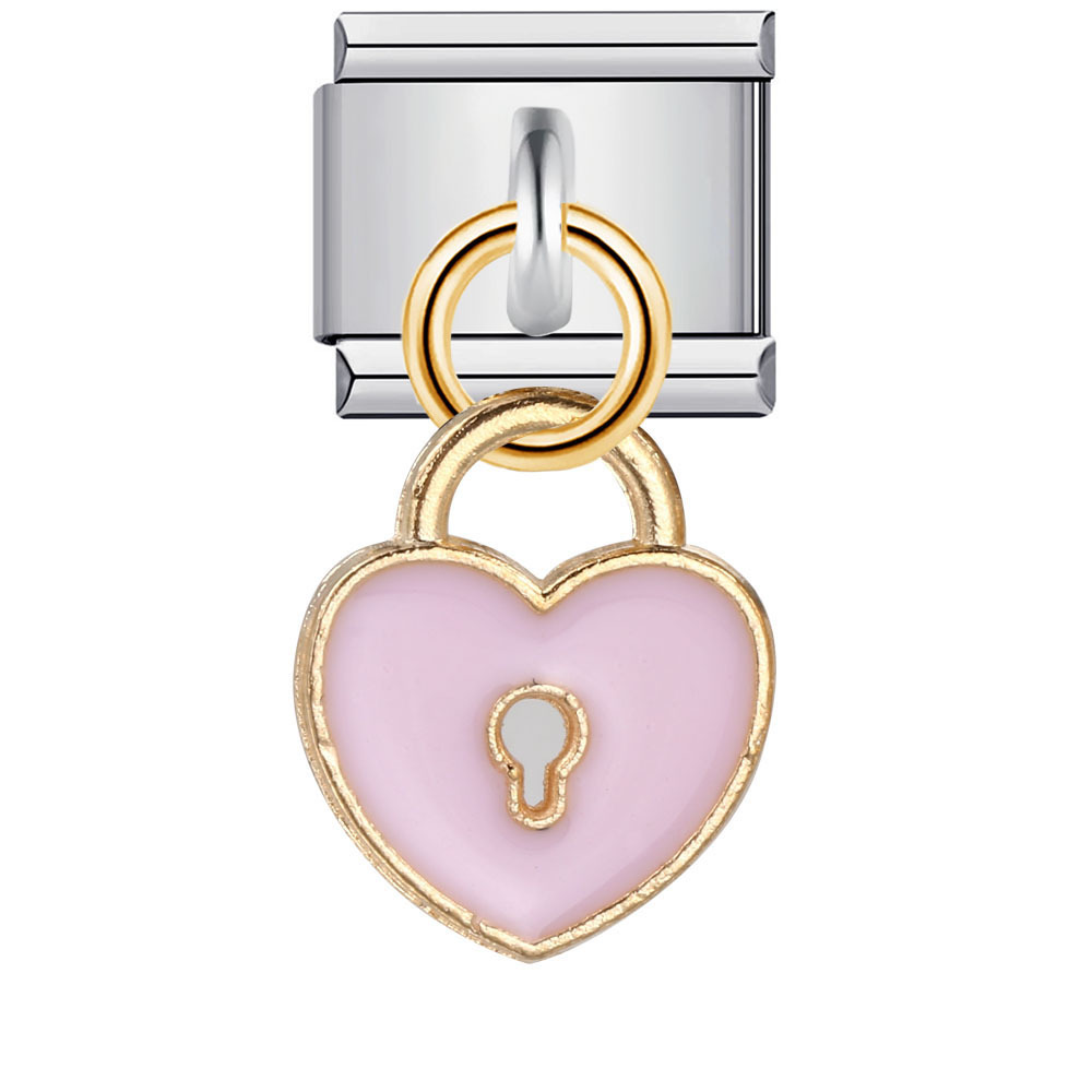 Oil-drip heart-shaped eye Italian modular bracelet DIY hook pendant bangle elastic spliced stainless steel chain