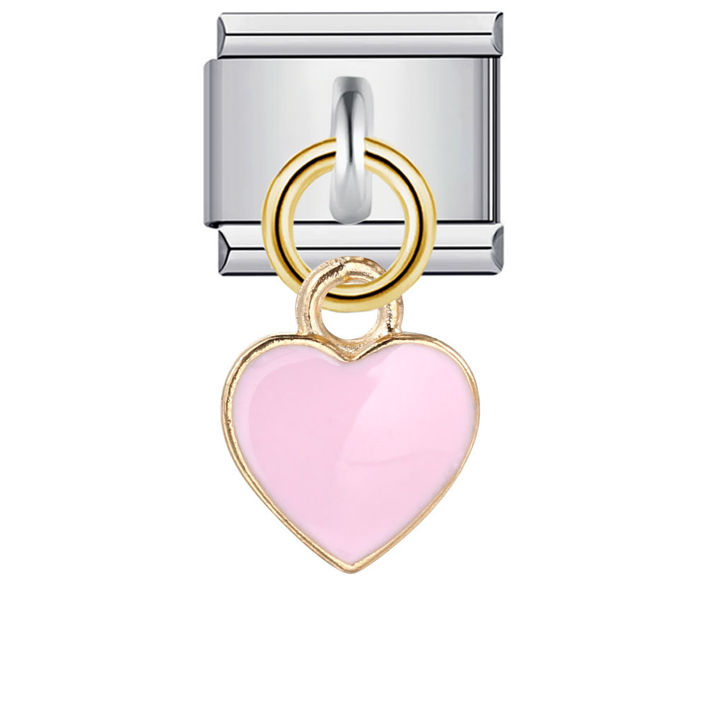 Oil-drip heart-shaped eye Italian modular bracelet DIY hook pendant bangle elastic spliced stainless steel chain