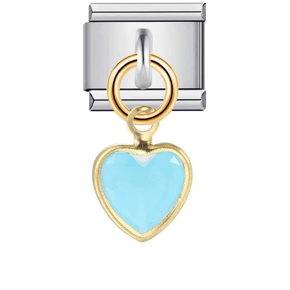 Oil-drip heart-shaped eye Italian modular bracelet DIY hook pendant bangle elastic spliced stainless steel chain