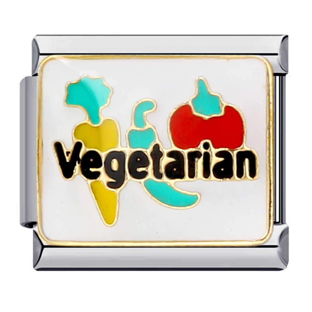 Summer Colorful Fruit and Vegetable Series Italian Modular Bracelet Titanium Steel Welded Oil Drip DIY Personalized Patchwork Bracelet