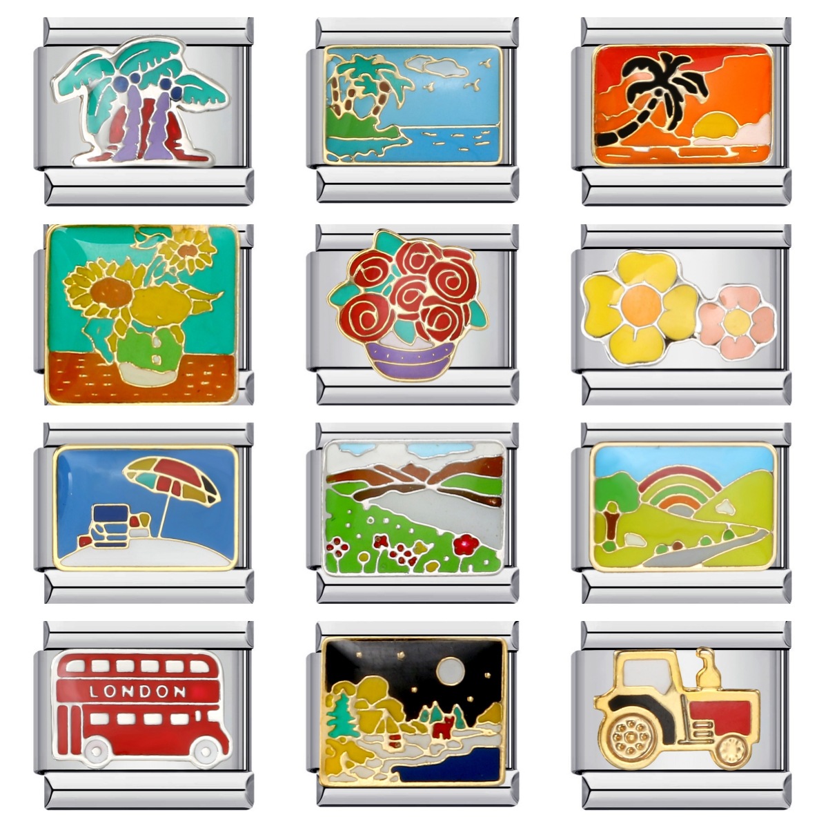 New casual vacation titanium steel welded dripping DIY Italian modular bracelet, fashionable and personalized watch strap chain wholesale.
