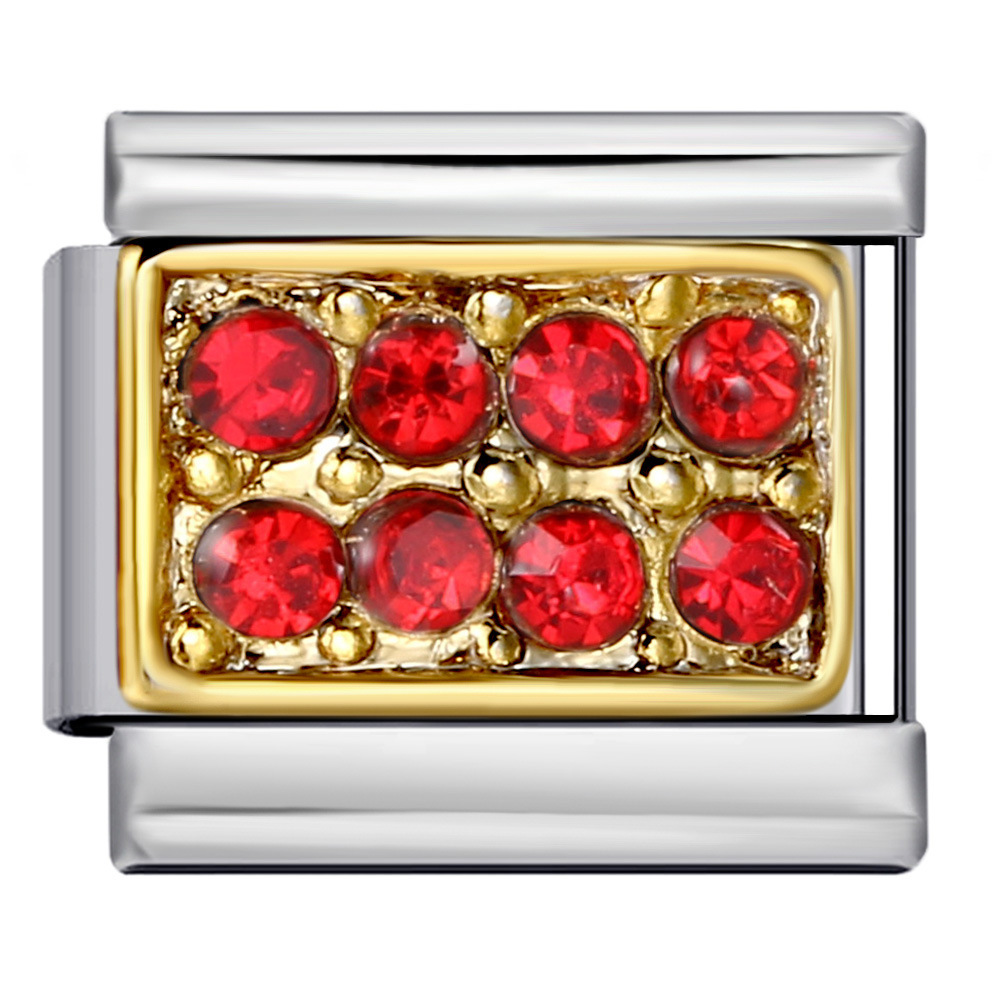 DIY Italian Modular Charm Bracelet with Diamond-Studded Square Stainless Steel