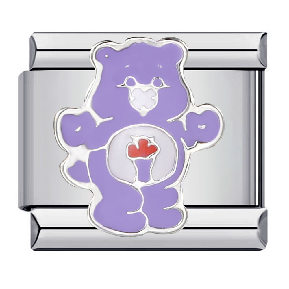 Classic cute bear Italian modular bracelet, stainless steel welded pattern, DIY elastic splicing bangle