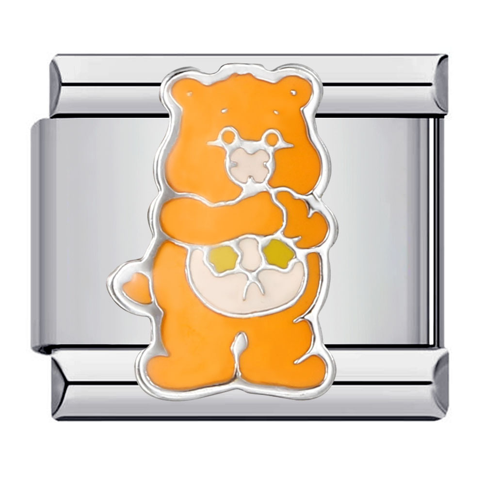 Classic cute bear Italian modular bracelet, stainless steel welded pattern, DIY elastic splicing bangle