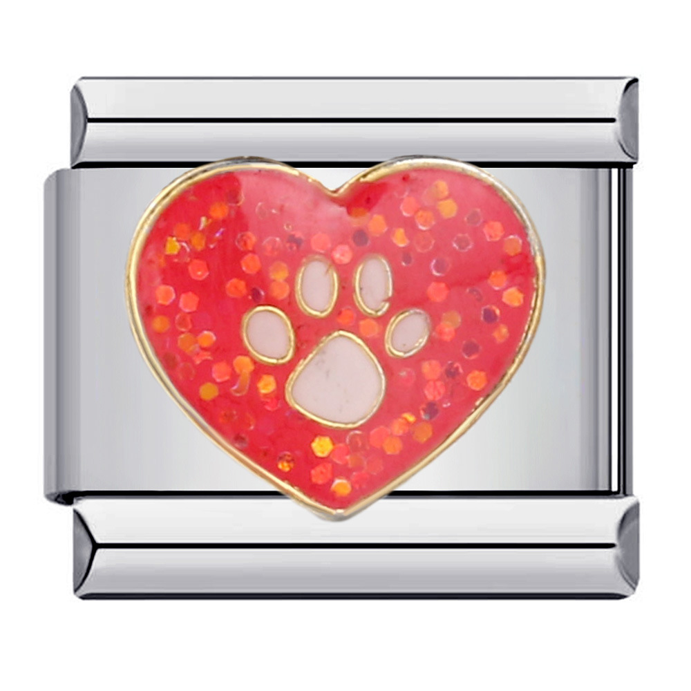 Classic cute bear Italian modular bracelet, stainless steel welded pattern, DIY elastic splicing bangle