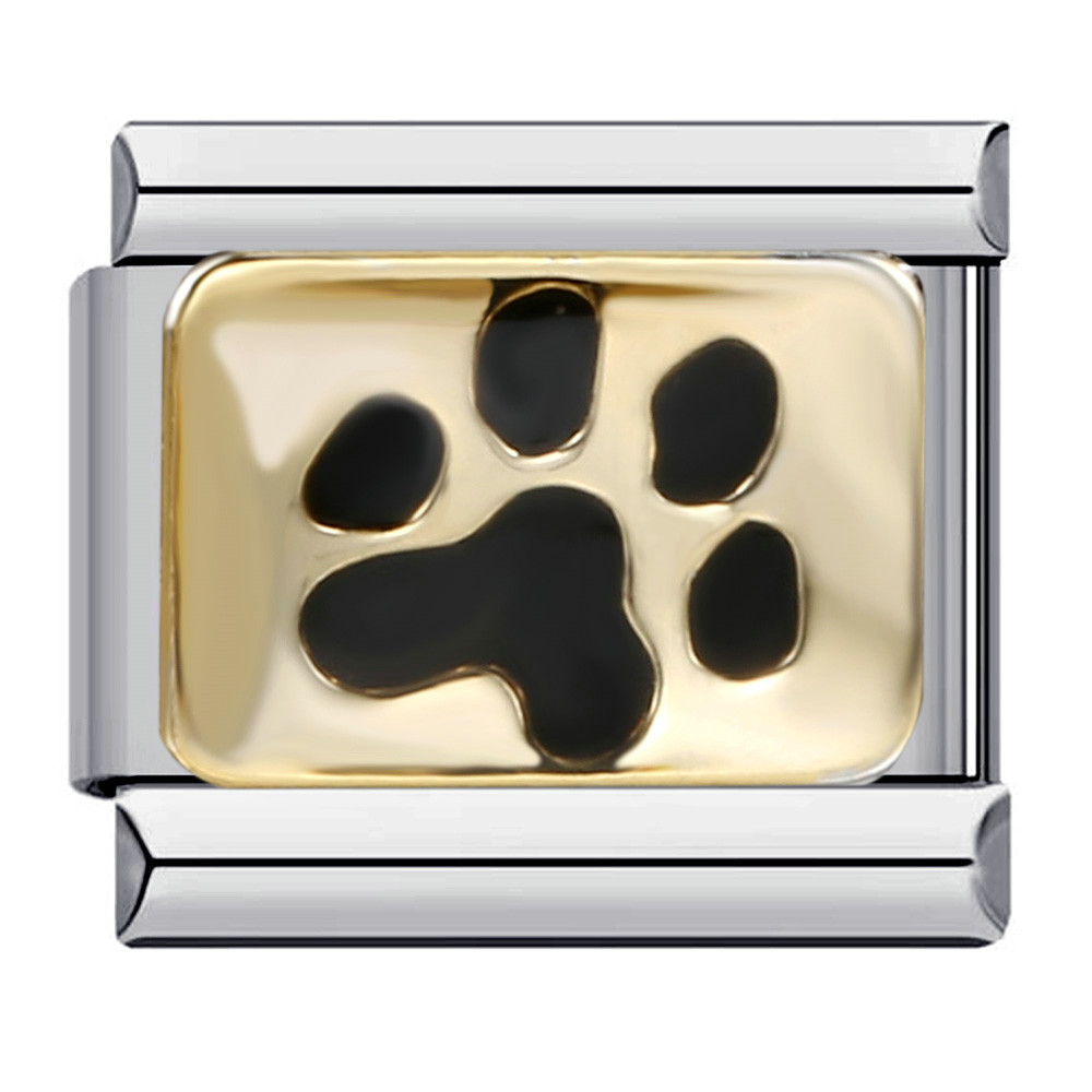Classic cute bear Italian modular bracelet, stainless steel welded pattern, DIY elastic splicing bangle