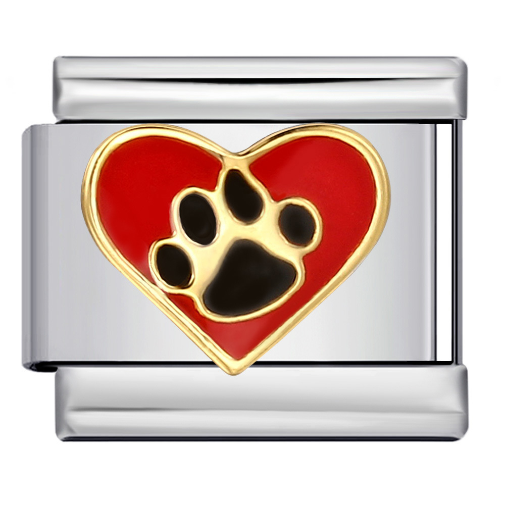Classic cute bear Italian modular bracelet, stainless steel welded pattern, DIY elastic splicing bangle