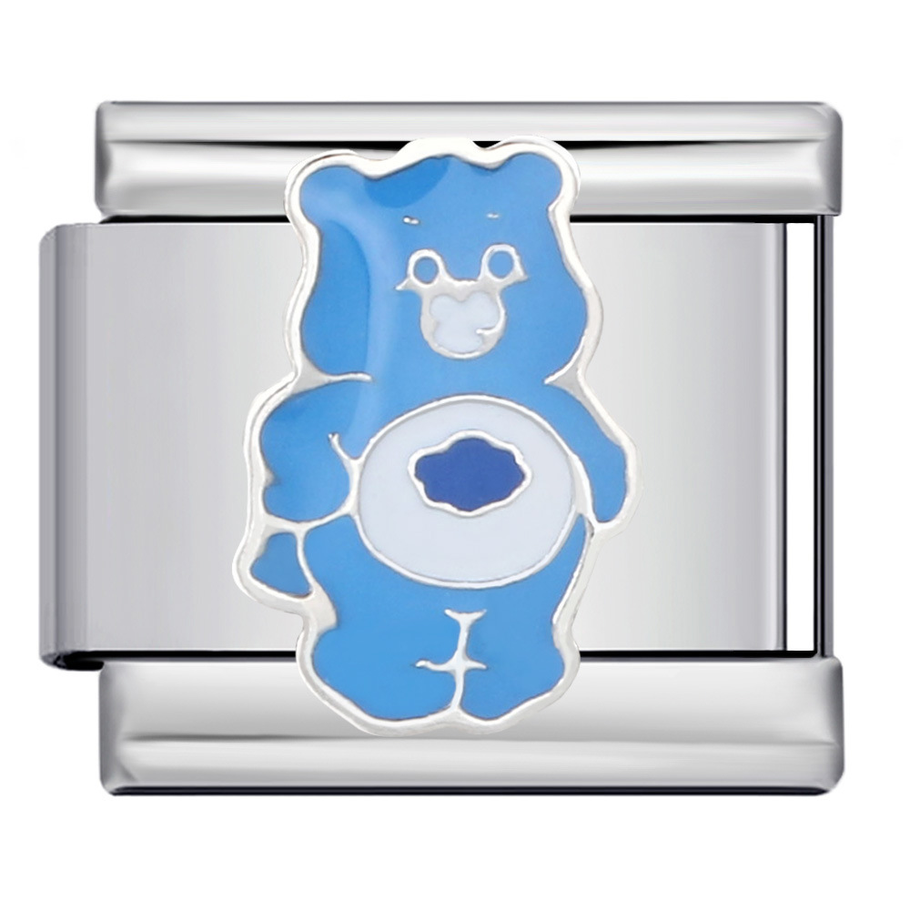 Classic cute bear Italian modular bracelet, stainless steel welded pattern, DIY elastic splicing bangle