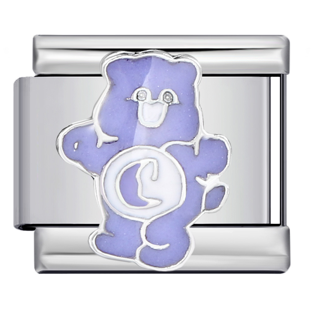 Classic cute bear Italian modular bracelet, stainless steel welded pattern, DIY elastic splicing bangle