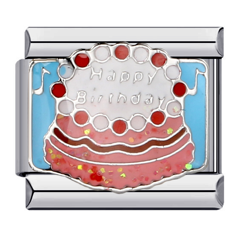 New dessert and cake element Italian modular bracelet, stainless steel welded oil dripping DIY fashion bangle