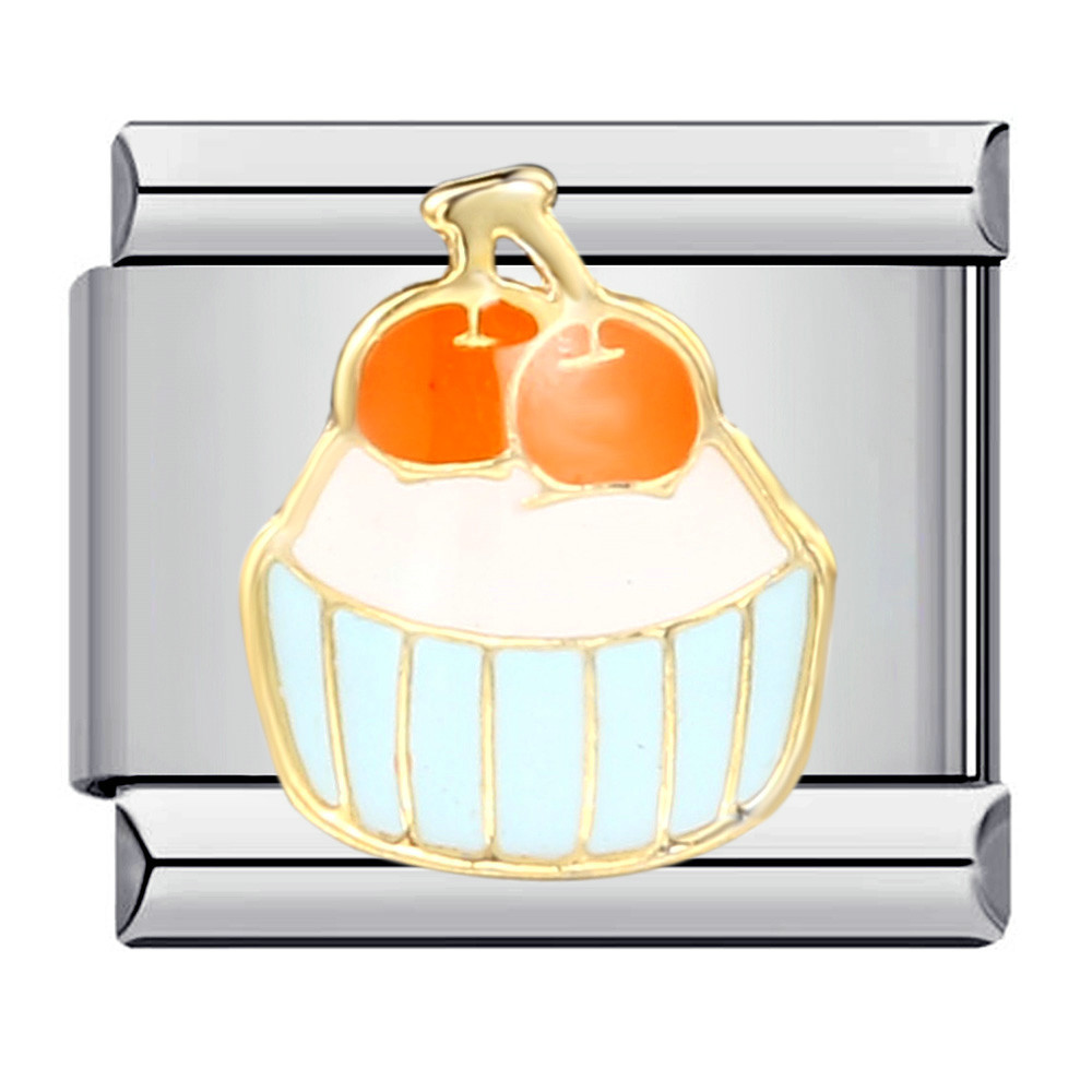 New dessert and cake element Italian modular bracelet, stainless steel welded oil dripping DIY fashion bangle