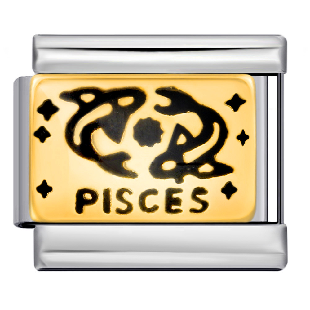 European and American 12 Zodiac Italian Modular Bracelet Stainless Steel Gold Plated Oil Drip Pattern DIY Personalized Bangle Accessories