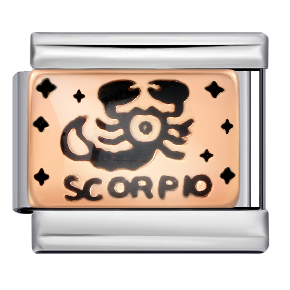 European and American 12 Zodiac Italian Modular Bracelet Stainless Steel Gold Plated Oil Drip Pattern DIY Personalized Bangle Accessories