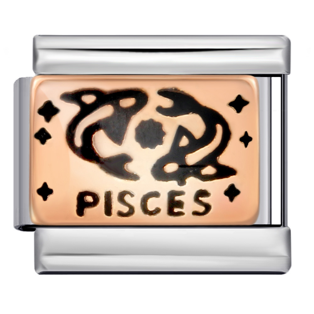 European and American 12 Zodiac Italian Modular Bracelet Stainless Steel Gold Plated Oil Drip Pattern DIY Personalized Bangle Accessories