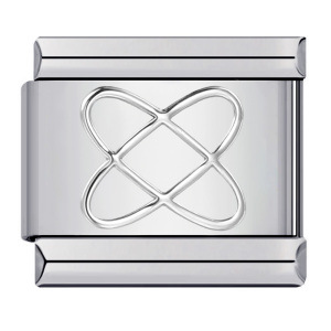 DIY Italian Modular Charm Bracelet with Convex Silver Stamped Pattern on Titanium Steel