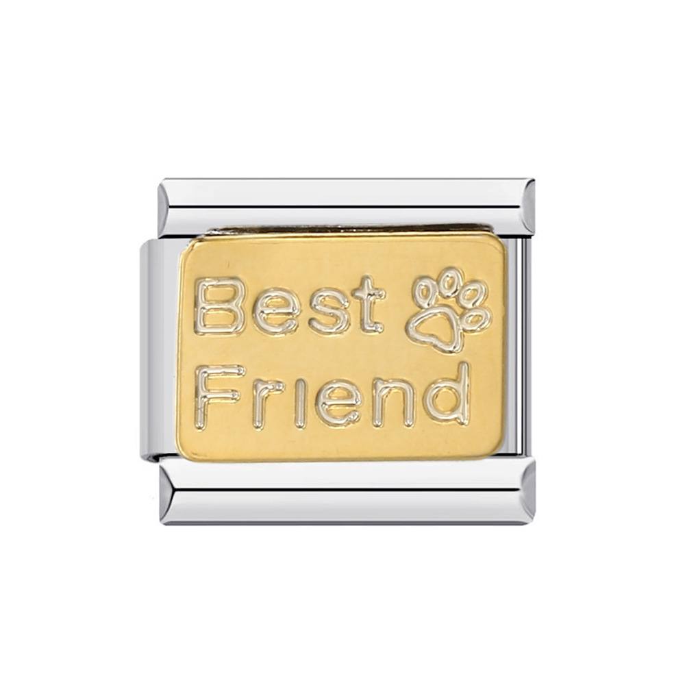 Friendship Series Titanium Steel Gold-Plated Welded DIY Italian Modular Bracelet