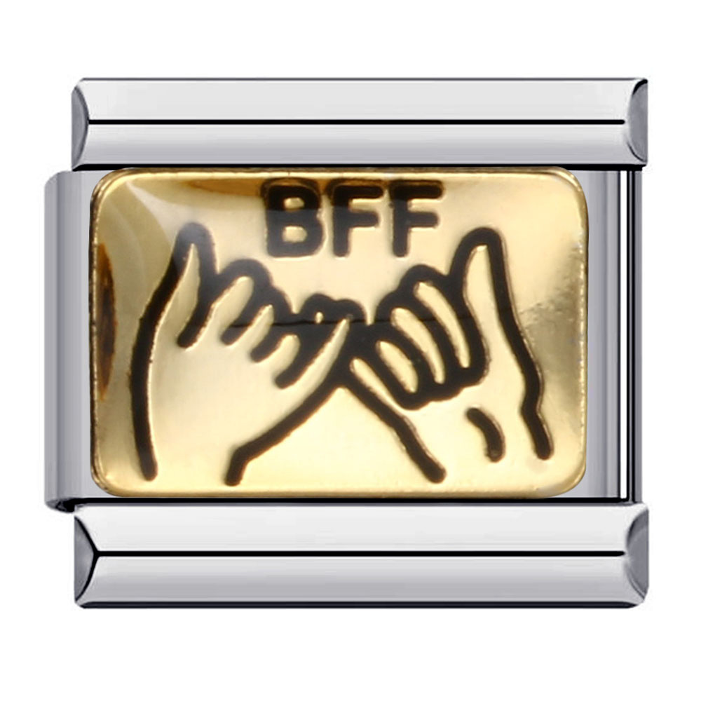 Friendship Series Titanium Steel Gold-Plated Welded DIY Italian Modular Bracelet