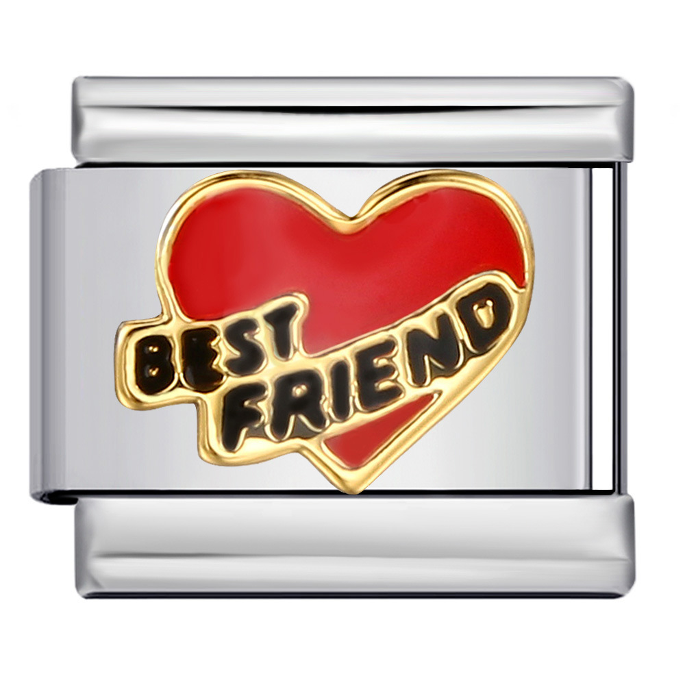Friendship Series Titanium Steel Gold-Plated Welded DIY Italian Modular Bracelet