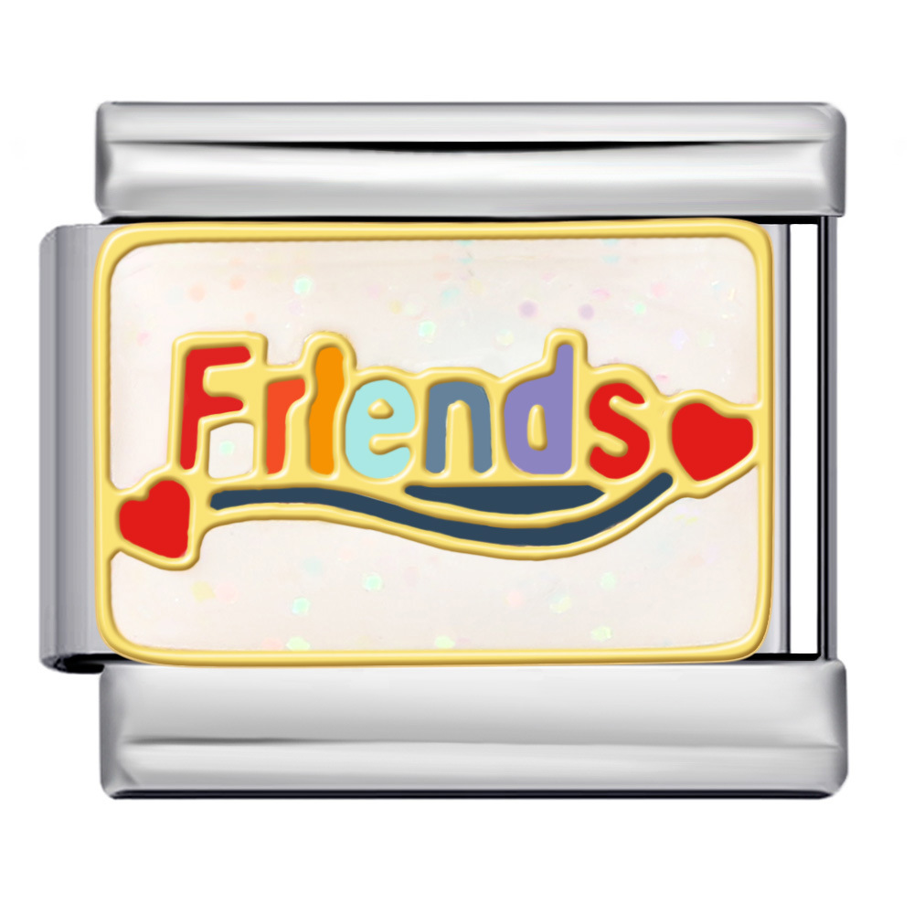 Friendship Series Titanium Steel Gold-Plated Welded DIY Italian Modular Bracelet