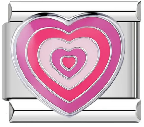 New heart-themed Italian modular bracelet, titanium steel gold-plated, DIY welded pattern bracelet accessories.