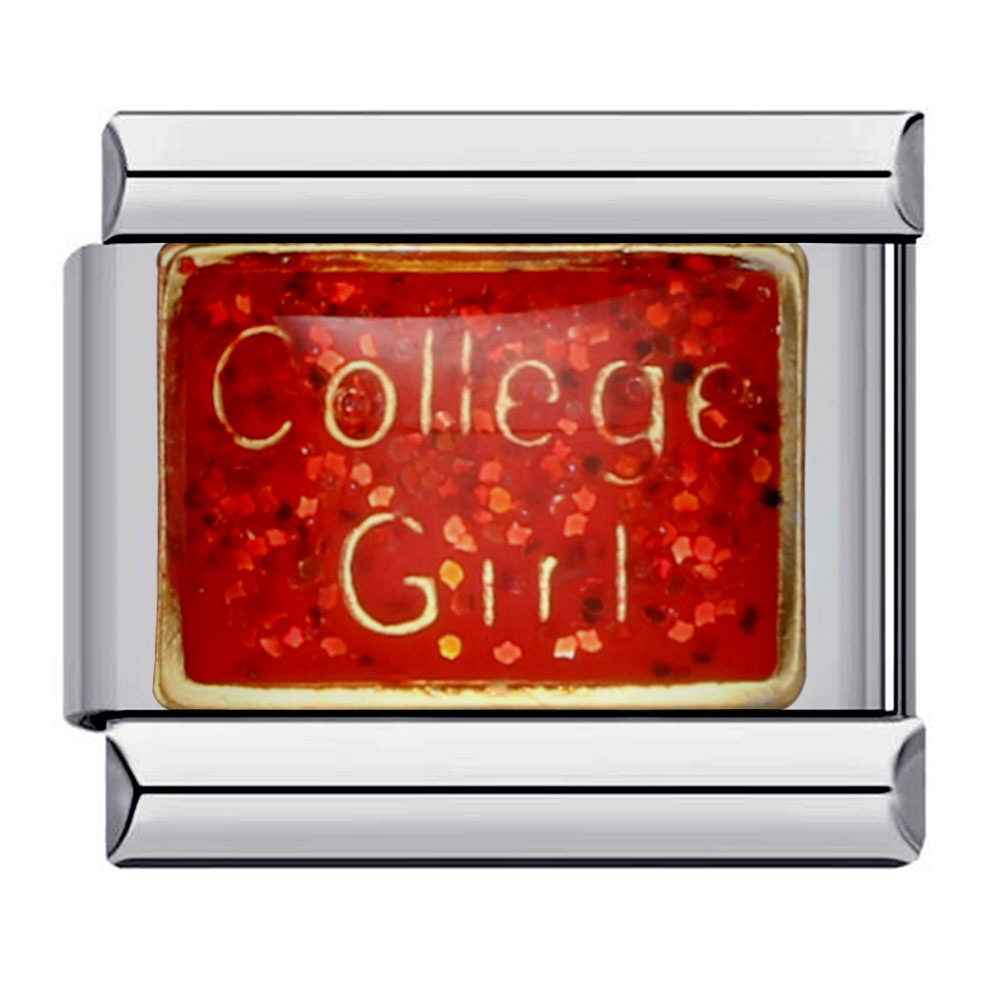 DIY Italian modular bracelet with student graduation design, titanium steel welded oil-dripping bangle, elastic splicing watch strap chain