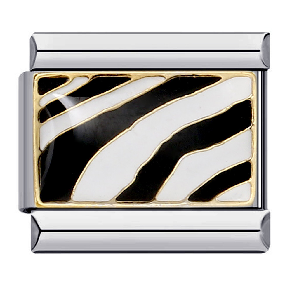 Goddess Series Gold-Plated Oil-Drip DIY Italian Modular Bracelet with Personalized Welded Pattern Stainless Steel Bracelet