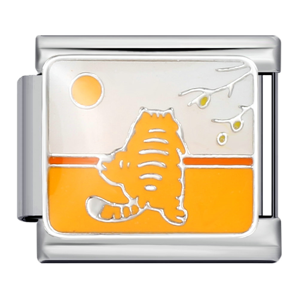Pet cat and dog series titanium steel welded oil dripping bracelet cartoon DIY Italian modular bracelet wholesale