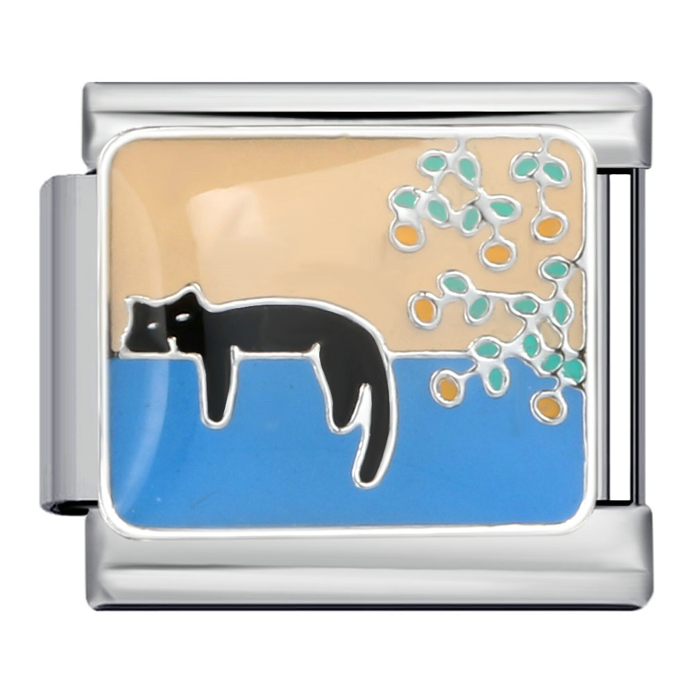 Pet cat and dog series titanium steel welded oil dripping bracelet cartoon DIY Italian modular bracelet wholesale