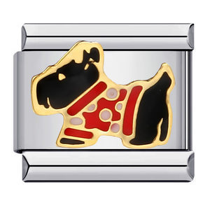 Pet cat and dog series titanium steel welded oil dripping bracelet cartoon DIY Italian modular bracelet wholesale