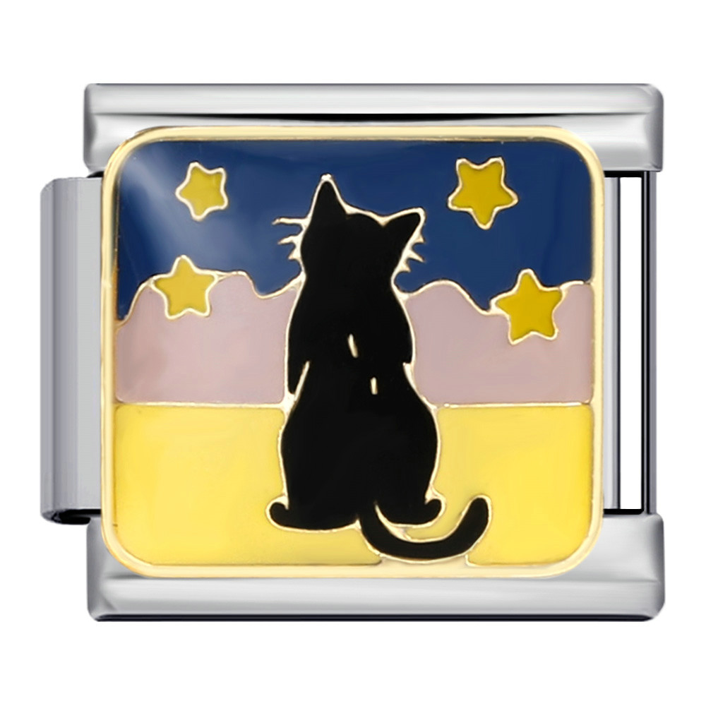 Pet cat and dog series titanium steel welded oil dripping bracelet cartoon DIY Italian modular bracelet wholesale