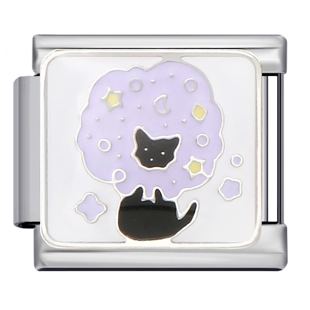 Pet cat and dog series titanium steel welded oil dripping bracelet cartoon DIY Italian modular bracelet wholesale