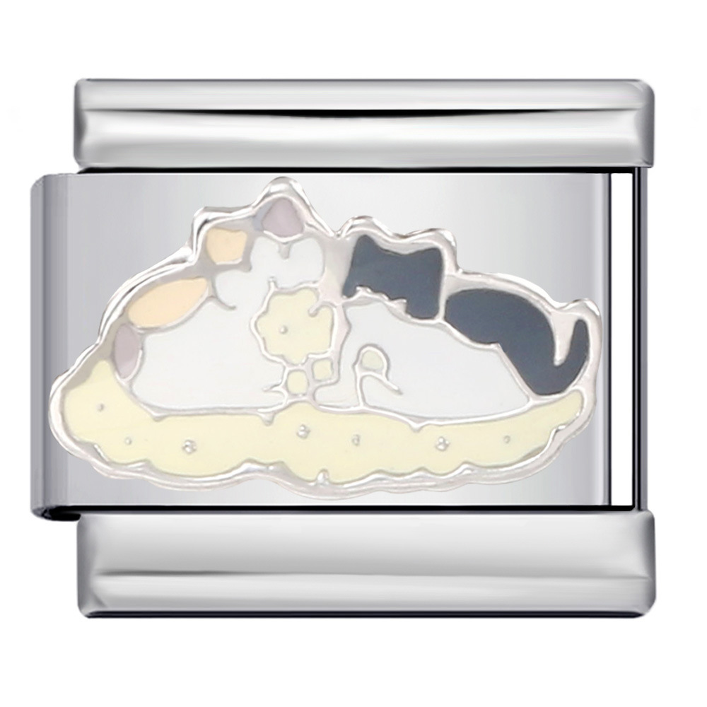 Pet cat and dog series titanium steel welded oil dripping bracelet cartoon DIY Italian modular bracelet wholesale